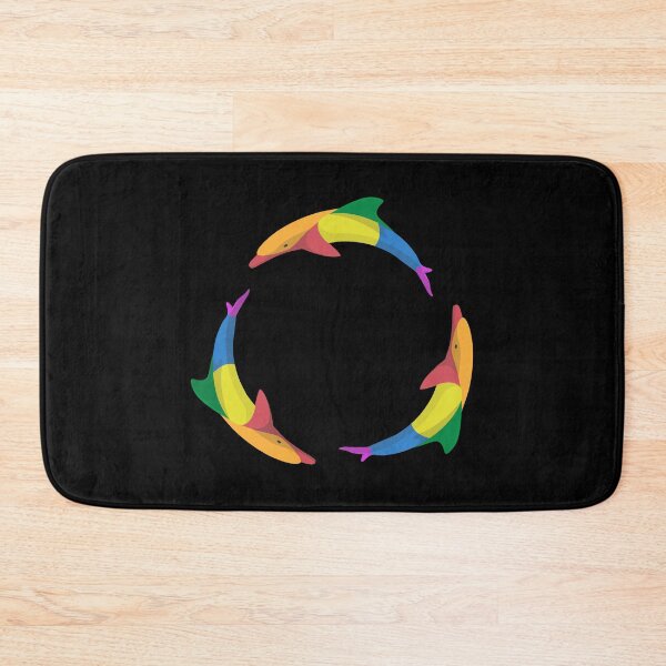 Item preview, Three Dolphins Circle Rainbow Colorful | Black designed and sold by Teenker.