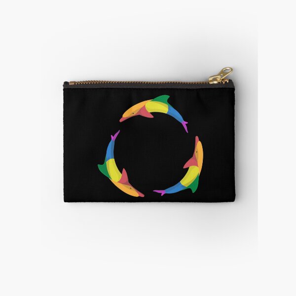Item preview, Three Dolphins Circle Rainbow Colorful | Black designed and sold by Teenker.