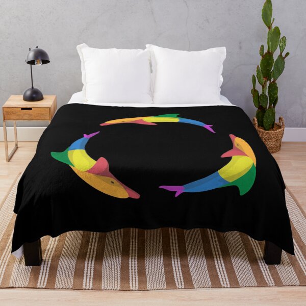 Item preview, Three Dolphins Circle Rainbow Colorful | Black designed and sold by Teenker.