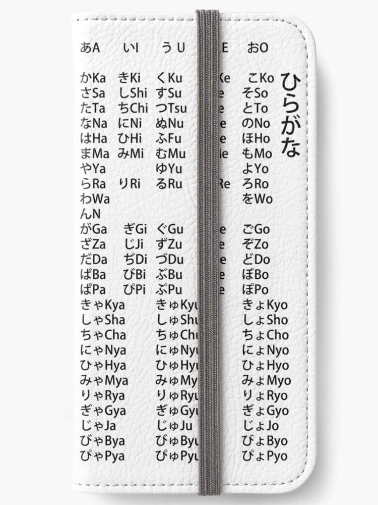 Das Hiragana Das Gesamte Erste Japanische Alphabet Mit Aussprache Iphone Flip Case Von Amrasios Redbubble