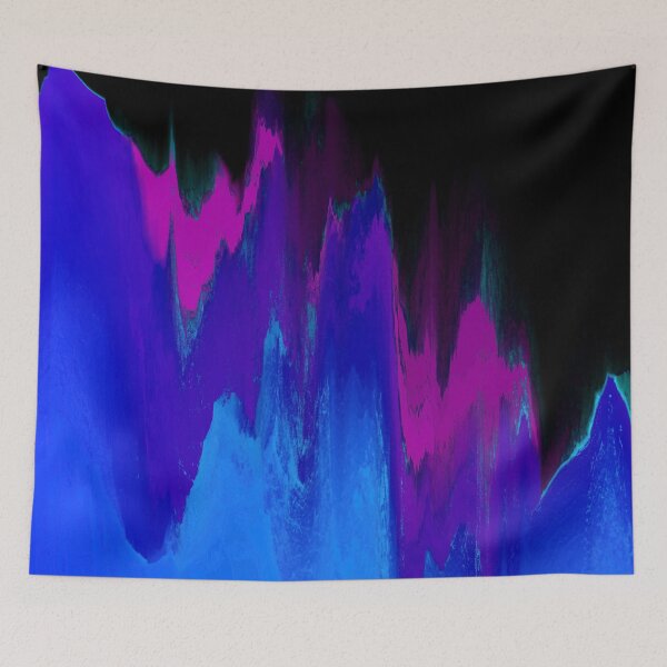 Item preview, Retro Wave Neon Storm - Glitch Art Print designed and sold by burning.