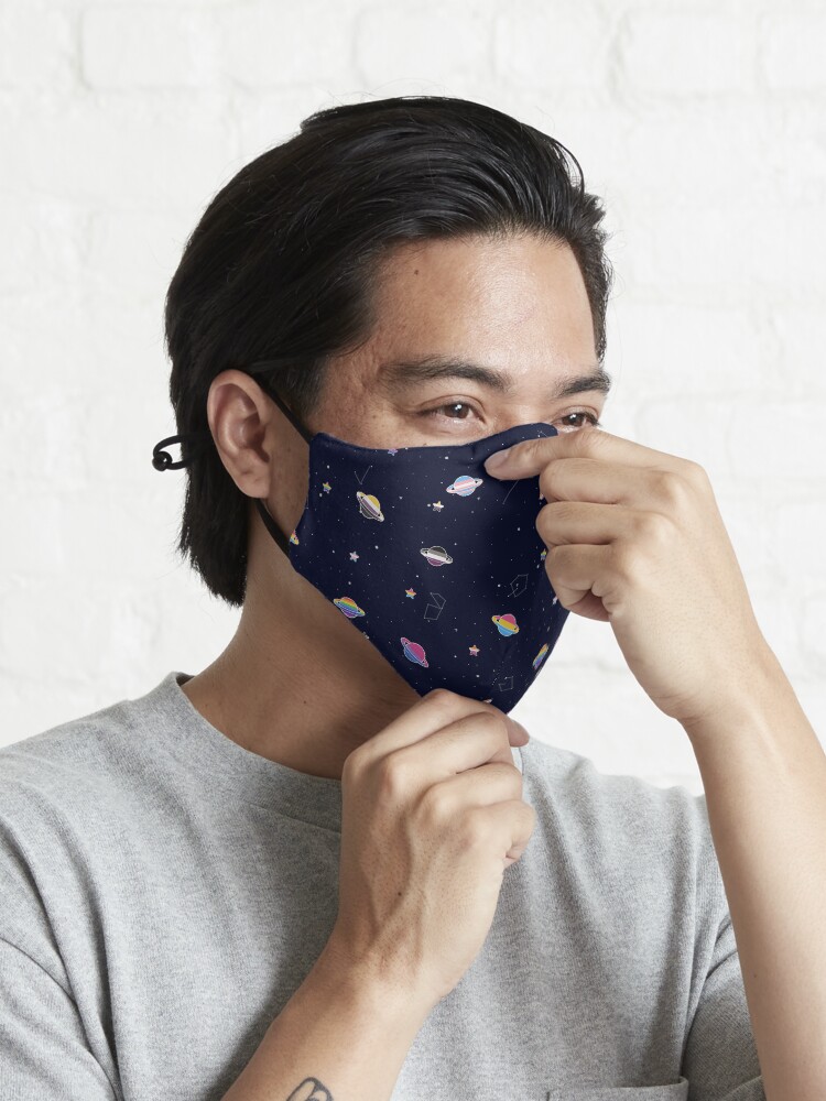 Alternate view of LGBTQ Pride Planets & Stars in Space Pattern Mask