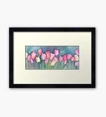 Red, purple, yellow tuilips Framed Print
