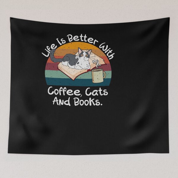 Item preview, Life is better with coffee cats and books designed and sold by superone8.