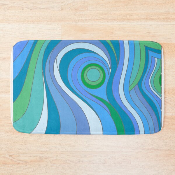 Item preview, Blue Abstract Psychedelic Retro Design designed and sold by Alondra.