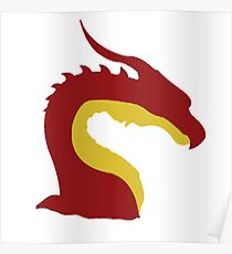 simplistic dragon Poster
