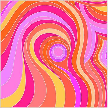 Artwork thumbnail, Pink Abstract Psychedelic Retro Design by Alondra