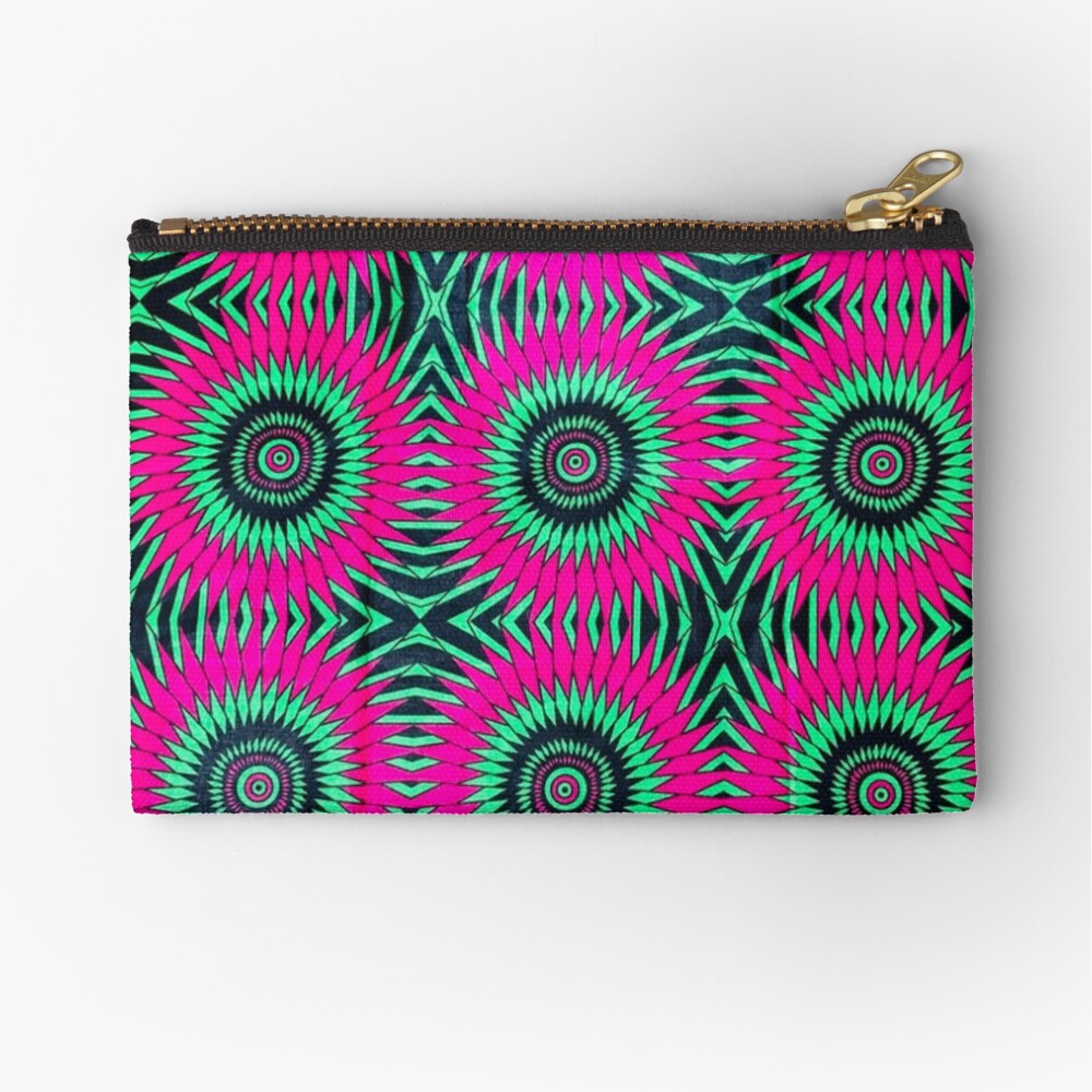 African Textile Pattern Zipper Pouch