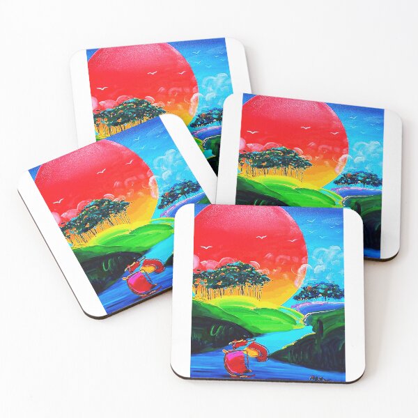 Original Painting Peter Pop Art Coasters (Set of 4)