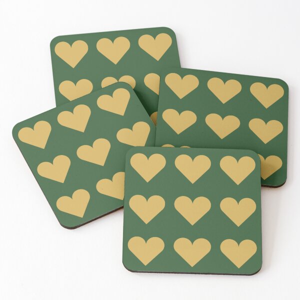 Item preview, Large GOLD and PINE GREEN LOVE HEARTS designed and sold by RachelMacht.