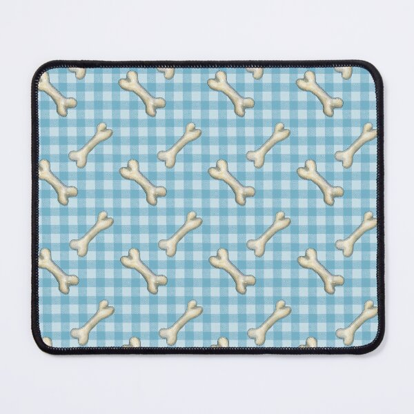 Item preview, Dog bones blue check plaid stitching designed and sold by Gayle McCabe.