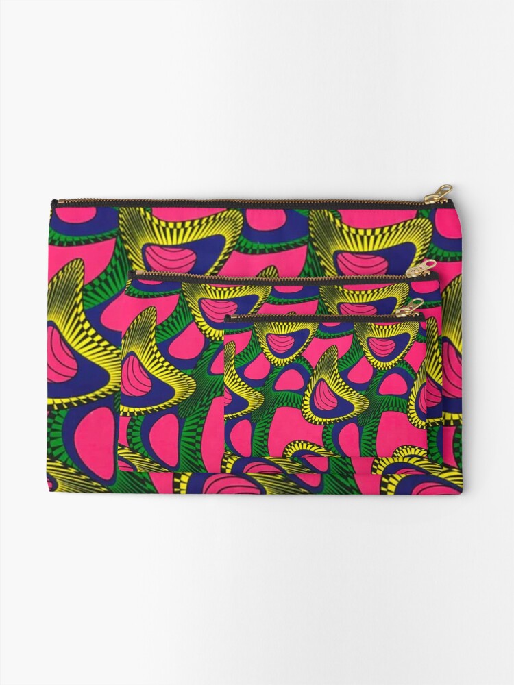 Alternate view of African Textile Pattern Zipper Pouch
