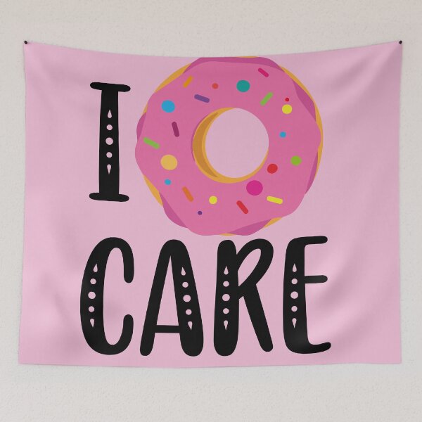 Item preview, I donut care Pink frosting sprinkles donut kawaii cute pastel colors decorative pattern i don't care designed and sold by Novel-ty.
