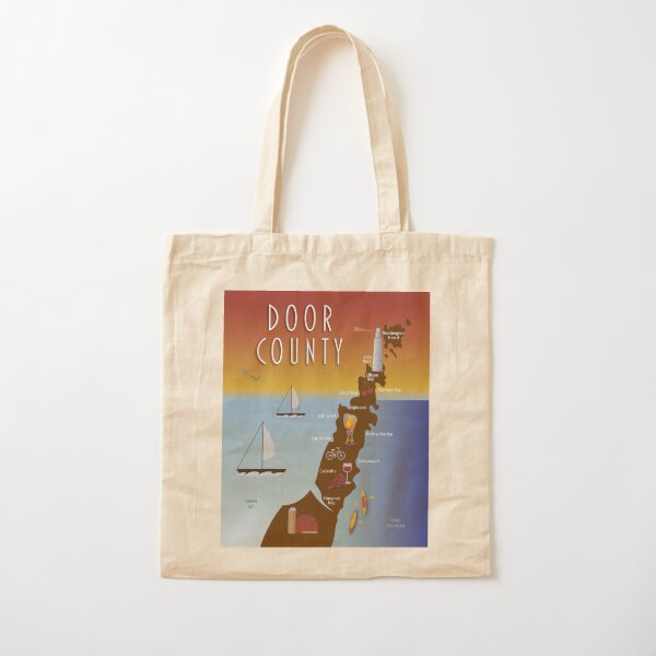 Door County Peninsula (other designs) Cotton Tote Bag