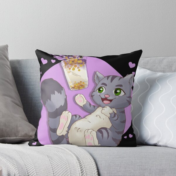 Item preview, Bubble Tea Gato Kawaii Boba Neko Anime Gris designed and sold by OtillieArt.