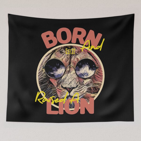 Item preview, BORN AND RAISED A LION designed and sold by GAADesignz.