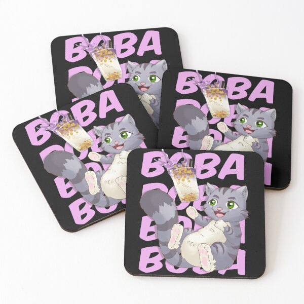 Artikelvorschau, Bubble Tea Katze Kawaii grauer Boba Neko Anime entworfen und verkauft von OtillieArt.