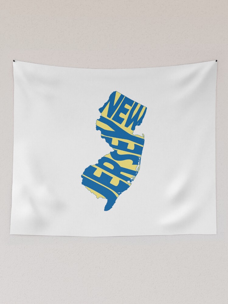 New Jersey State Word Art Tapestry