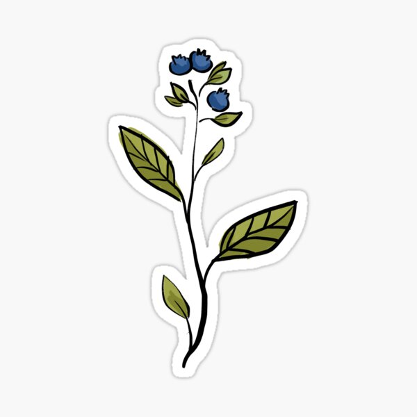 Item preview, cute blueberry plant designed and sold by HibiscusHeron.