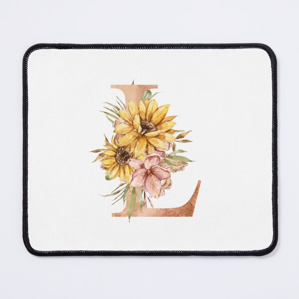 Item preview, Watercolor floral sunflower personalized letter L wedding monogram print designed and sold by tiana-geo.