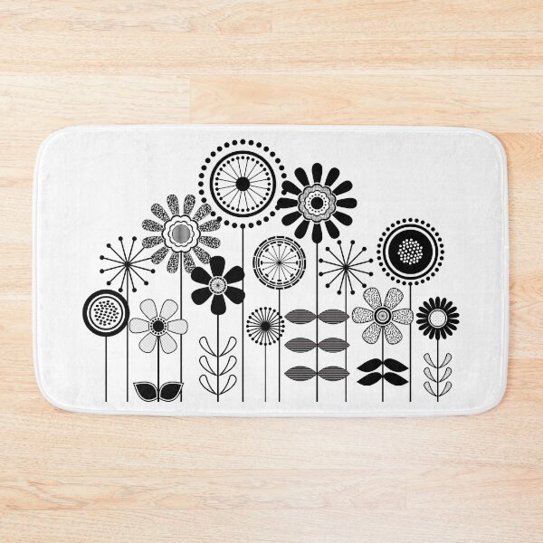 Item preview, Cute Flower Mid Century Modern Print - Black and White Floral Print designed and sold by Elsy's Art.