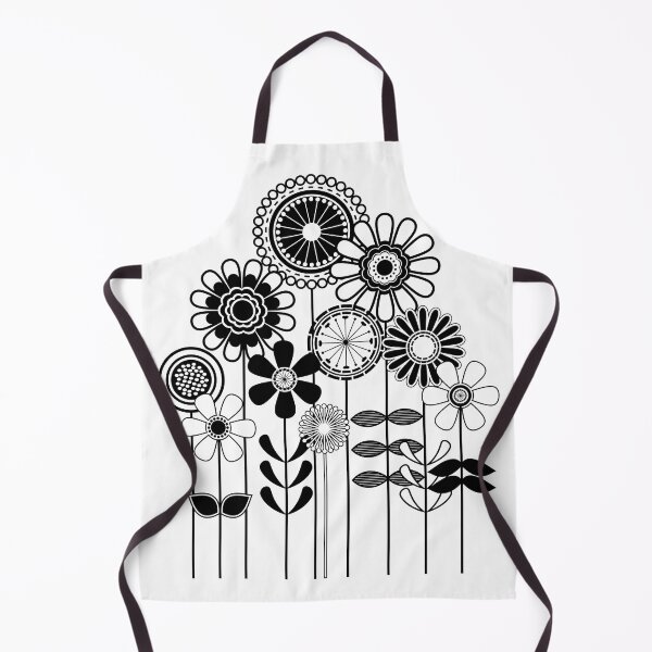 Item preview, Cute Flower Mid Century Modern Print - Black and White Floral Print designed and sold by Elsy's Art.