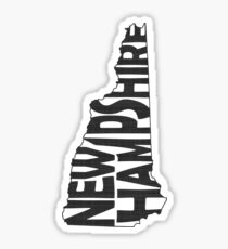 New Hampshire State Word Art Sticker