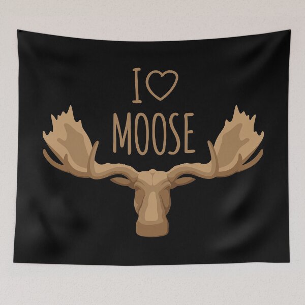 Item preview, I Love Moose | Moose Head Illustration | Black designed and sold by Teenker.
