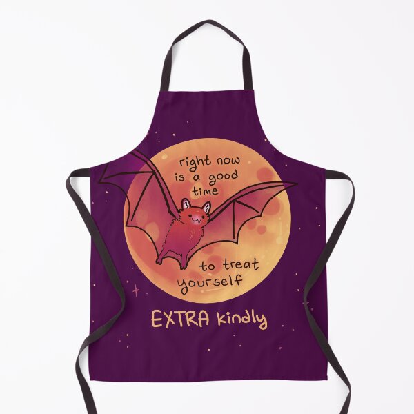 Item preview, "Right Now is a Good Time to Treat Yourself EXTRA Kindly" Bat and Moon designed and sold by thelatestkate.