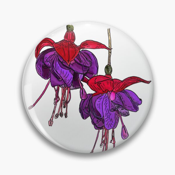 Item preview, Hanging Fuchsia Dark Eyes Botanical Drawing designed and sold by esslev.