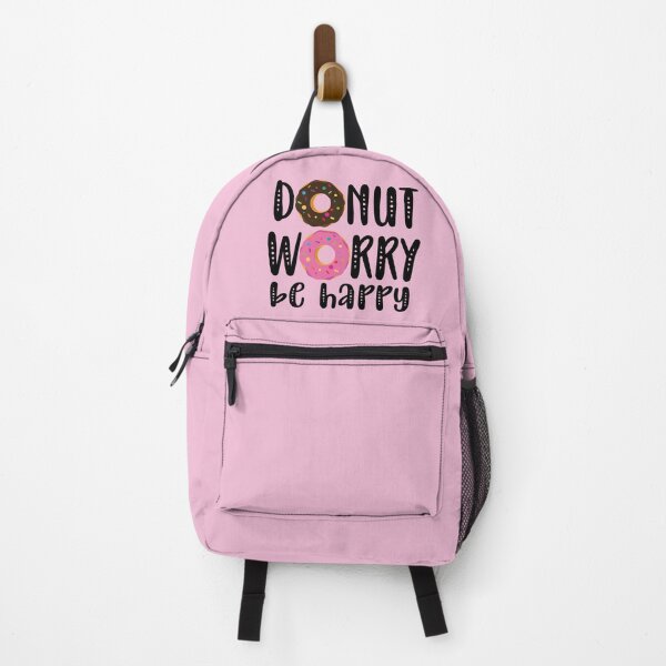 Item preview, Donut worry be happy chocolate and pink frosting sprinkles donut kawaii cute pastel colors decorative pattern designed and sold by Novel-ty.
