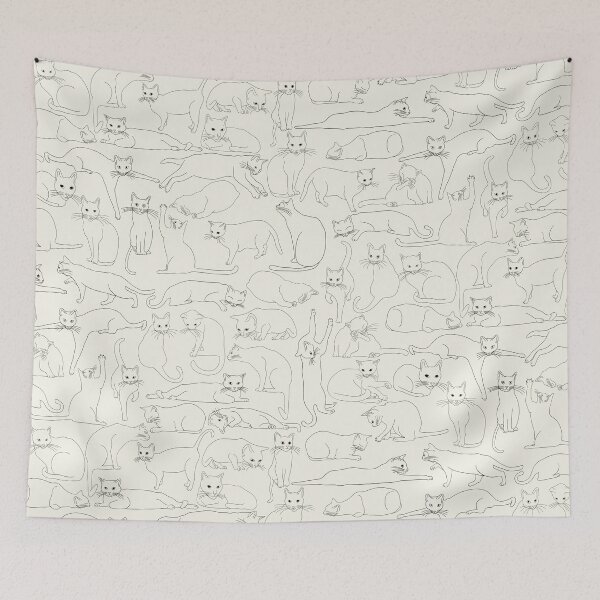 Item preview, Quirky Cats - Feline Fanatic - Black & White designed and sold by Carrie Cantwell Art.