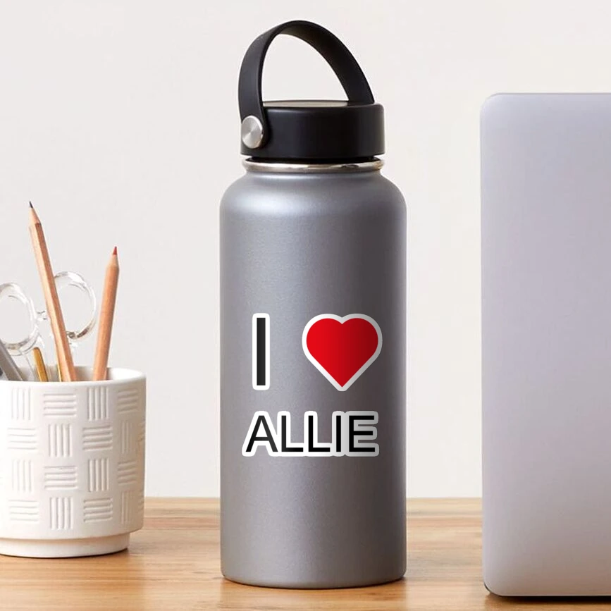 I Love Allie - Heart Sticker for Sale by brewprints