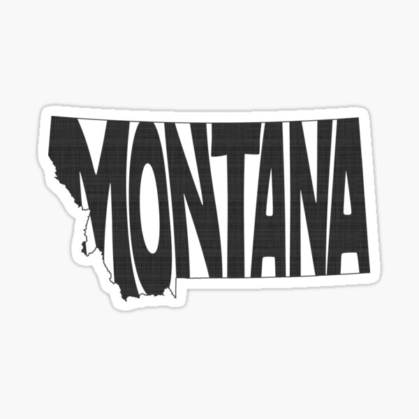 Montana State Word Art Sticker