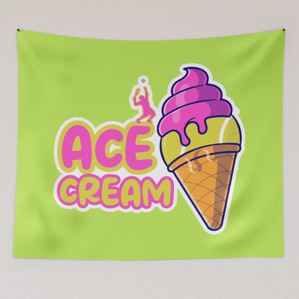 Item preview, A funny Ace cream, tennis sport design, eat ice cream & play tennis designed and sold by MorDesigner.