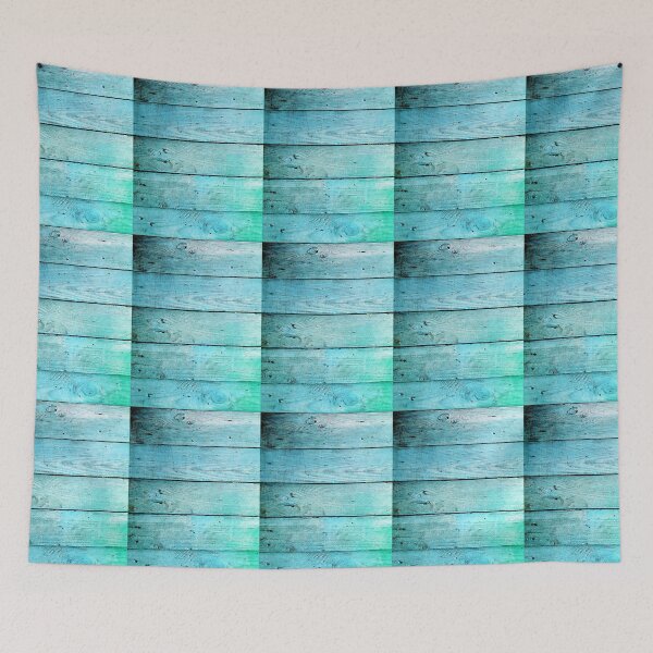 Item preview, IMAGE PRINT ONLY Beach Decor Stripes Turquoise Coastal Boho Wood (photo of) designed and sold by Beachy.