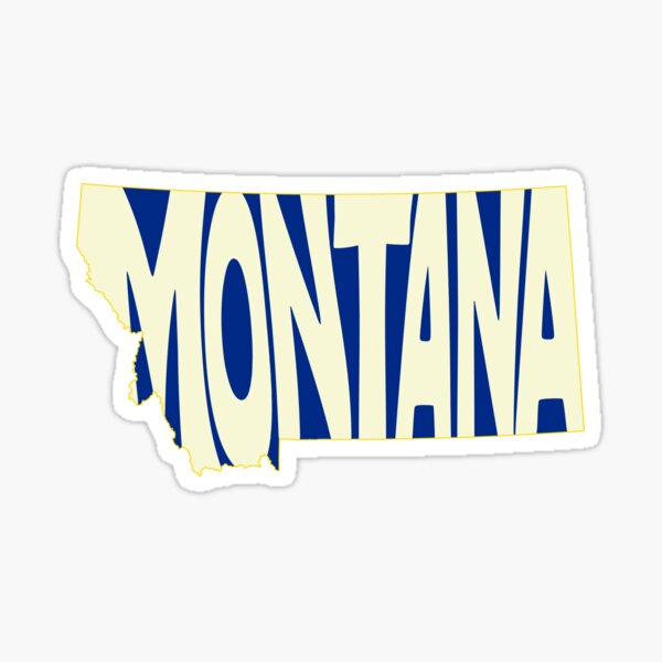 Montana State Word Art Sticker
