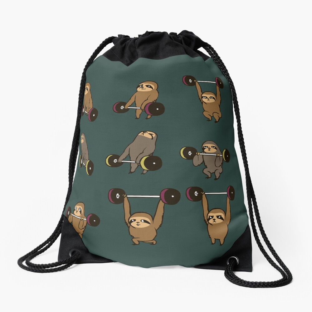 OLYMPIC LIFTING SLOTHS Drawstring Bag