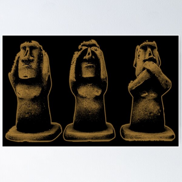 Moai Rock Meme Poster for Sale by azerbera