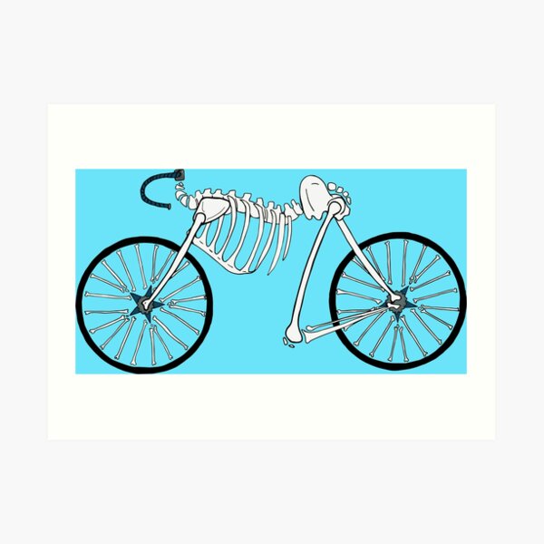 "Blue Skeleton Bike Illustration" Art Print for Sale by Theokotos