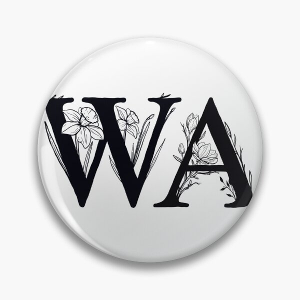 Artikelvorschau, WA - Washington-Blumenmonogramm entworfen und verkauft von lalexguez.