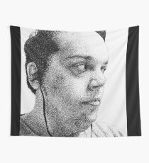 Self-Portrait Stippling Wall Tapestry