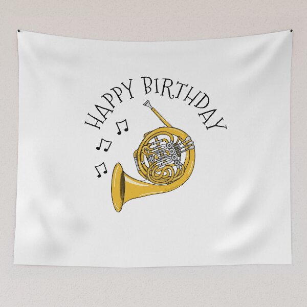 Item preview, Happy Birthday French Horn Brass Musician designed and sold by doodlerob.