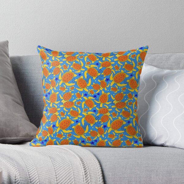 Sea Turtles - Yellow Throw Pillow