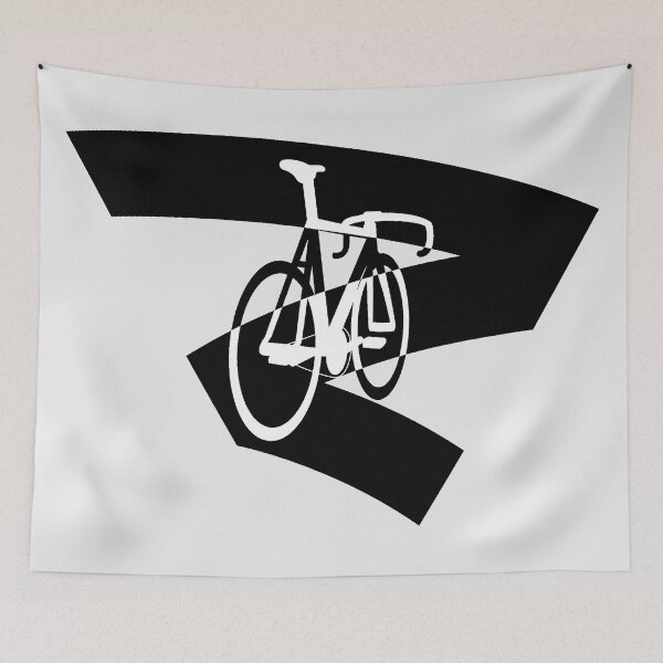 Item preview, Track Bicycle Marker Ink Art Two Tone Black and White designed and sold by RabeDesigns.