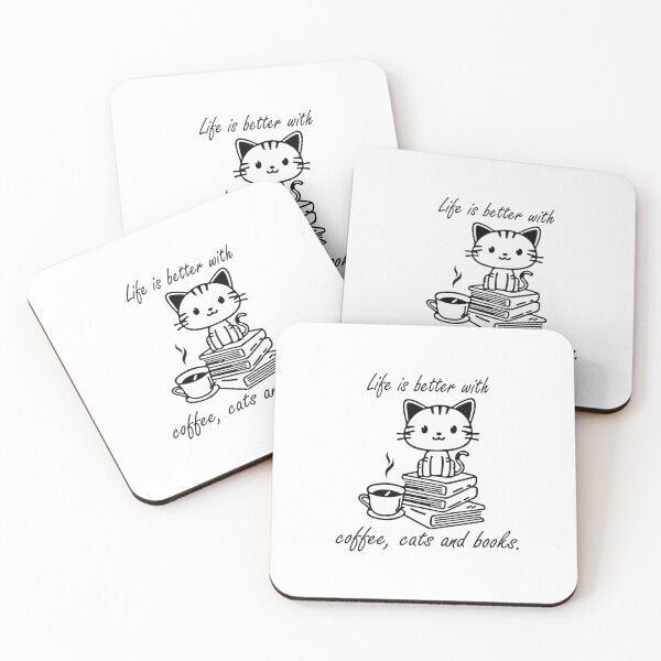 Item preview, Life is better with coffee cats and books designed and sold by superone8.