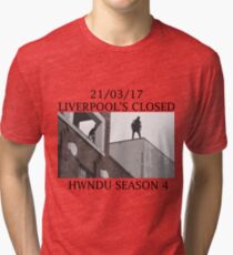 He Will Not Divide Us 4 - Liverpool's Closed Tri-blend T-Shirt
