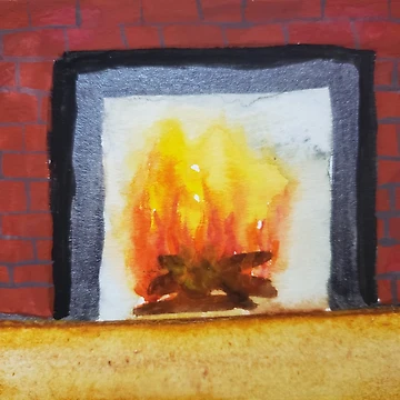 Artwork thumbnail, Cozy Fireplace by JavaDraws