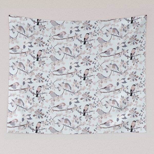 Item preview, Blossom and Birds in Cool Grey Tones designed and sold by LThomasDesigns.