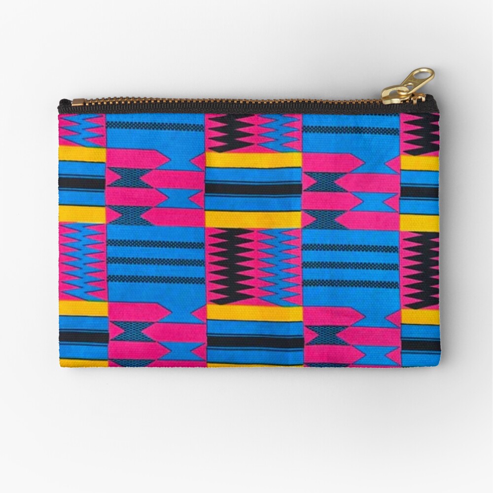 African Textile Pattern Zipper Pouch